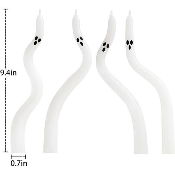 Halloween Decorations Indoor - 4 Pack Cute Ghost Taper Candles - Halloween - Picture 2 of 7